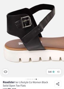 Roadster Black Ankle Strap Sandals