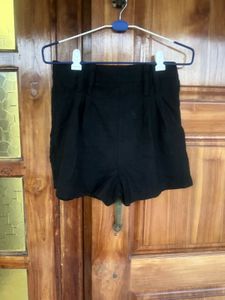 High Waist Linen Short