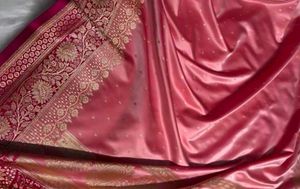 Elegant Pink Banarasi Silk Saree