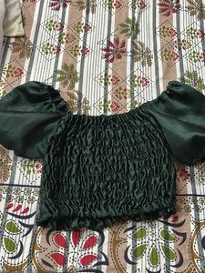 Green Puff Sleeve Top