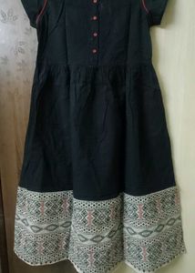 Black Dress with Geometric Pattern
