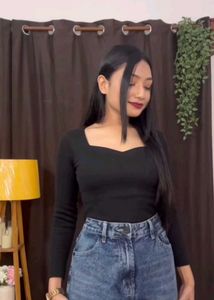 Trending Crop Top - Heart Neck Style🖤