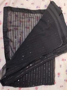 Elegant Black Sequin Saree