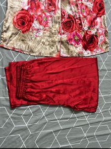 Hot Red Night Suit