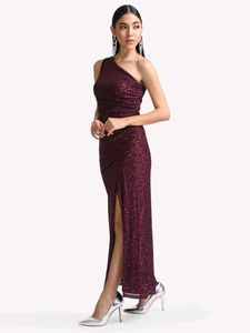 KAZO Brand One Shoulder Maxi Dress With Slit
