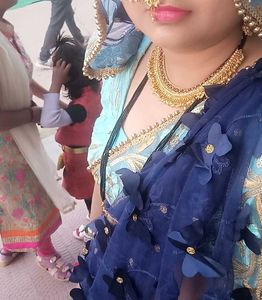 sky-blue lehnga choli with dupatta
