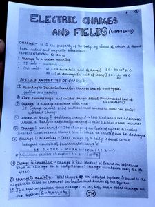 Physics Class 12 Chapter 1 Handwritten Notes