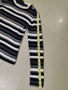 Striped Knit Pullover Sweater