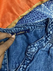 Half Sleeve Denim Top