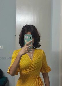 Yellow Polka Dot Wrap Top