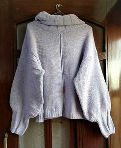 Lavender Knit Turtleneck Sweater