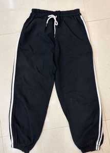Black Joggers with White Stripe