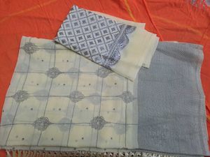 Elegant Grey and Beige Patterned Fabric