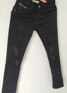 Men Black Distressed Denim Jeans