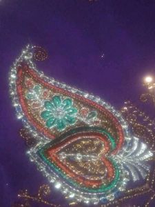 Purple Embellished Saree