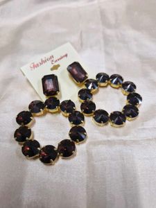 Maroon Glass Earrings
