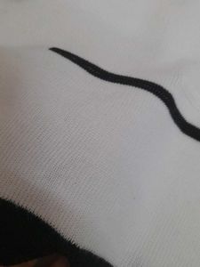 White &amp; Black Trim Knit Top
