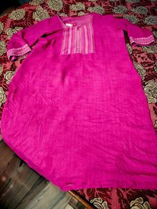 Pink Embroidered Kurta