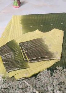 Yellow Green Saree .