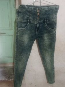High Waisted Acid Wash Jeans