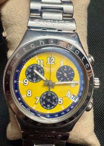 Original Swatch Chronograph Watch - Yellow Face