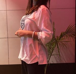 White embroidery kurti