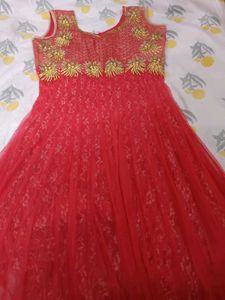 Embroidered Indian Beautiful Pinkish Party Gown