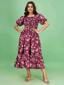 Deklook Women Printed Flared Midi