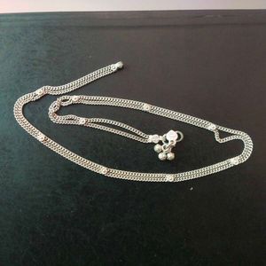 AJ97 Pure Silver Double Line Kids Kamarbandh Chain