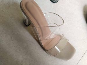 Clear Heel Mules
