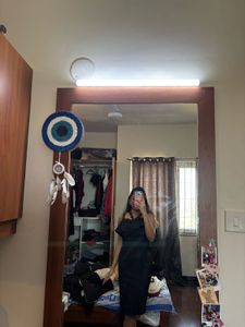 black madame midi dress