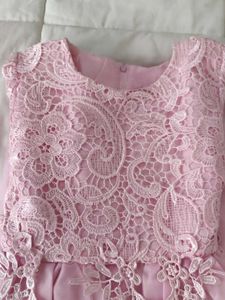 Girls Polycotton Adorable Net Embroidered Dress