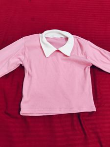 Pink Fitted Crop Top