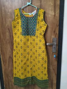 Yellow Printed Kurta