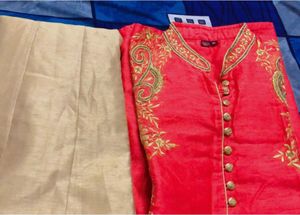 Elegant Embroidered Kurta with Skirt
