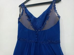 Navy Blue Gown With Designer Back