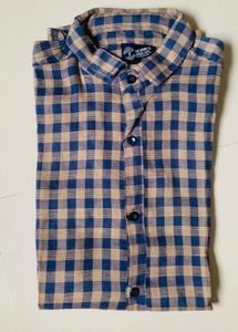 Blue & Beige Checked Shirt