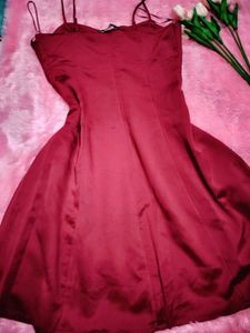 Red Satin Slip Dress