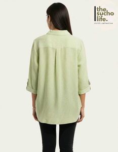 Medium Vero Moda Green V-Neck Top