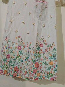 Floral White Kurta