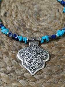 Turquoise And Lapis Lazuli Chitai Necklace