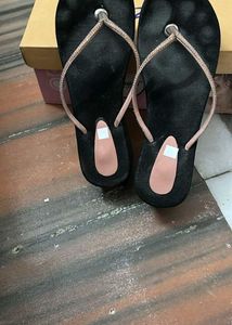 Sparkly Black Flip Flops