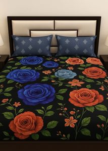 Bold Rose Floral Bedsheet Set with Pillow Covers