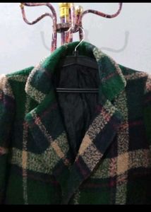Plaid Wool Blend Coat
