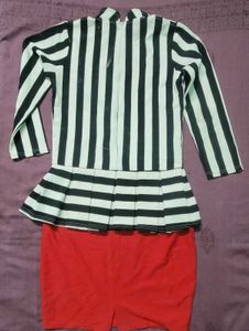 Striped Peplum Party Dress