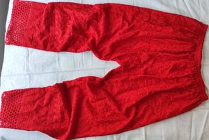 Red Eyelet Palaso Pants