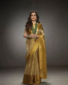 Nita Ambani Trend Elegant Gold Saree