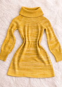 Chic Mustard Yellow Knit Dress
