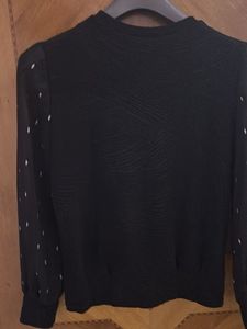 Black Sheer Sleeve Blouse