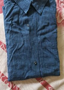 Striped Blue Button-Down Shirt